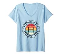 Women's Trained in The Classical Arts 5 Speed Manual Transmission V-Neck T-Shirt