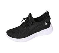 Women's Trainers Breathable Lightweight Mesh Sporty Lightweight Shoes Comfortable Non-Slip Walking Shoes Orthopaedic Sports Shoes Comfortable & Pain Free Running Shoes Pain Relief, black, 10 UK