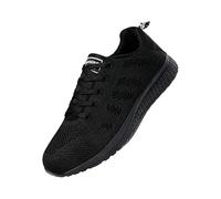 Women's Trainers, Breathable Mesh Trainers, Lightweight, Comfortable Running Shoes, Casual Shoes, Flat Chunky Lace-Up Shoes, Workout Trainer Shoes, Casual Outdoor Shoes, darkgray, 7 UK