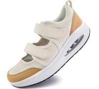 Womens Trainers Breathable Nurse Work Shoes Non-Slip Adjustable Comfortable Walking Running Casual Nursing Orthotic Lightweight Shoes Arthritis, Diabetes, Plantar Fasciitis Cream UK-3.5