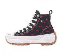 British Knights Women's Kaya MID Fly Sneaker, Schwarz Rote Lippen, 4 UK