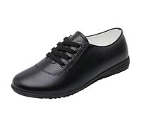 Womens Trainers Casual Flat White Fashion Bread Toe Soft Sole Lightweight Casual Shoes Women Sneakers, black, 8 UK