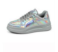 Women's Trainers Chunky Platform Glitter Casual Walking Shoes Silver 8.5