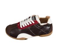 Womens Trainers Colour Block Lace Up Casual Sneakers Leather Walking Shoes | Panel Detail, Solid Tone, Daily Wear, Urban Fashion, Street Style, Soft Insole, Smooth Texture, Versatile Pair