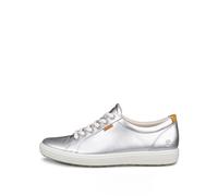 ECCO Womens Soft 7 430003 Nubuck Metallic Silver Trainers 6 UK