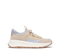 Women's Trainers FitFlop F-Mode Suede/Knit Flatform Slip-On Laced Beige 37