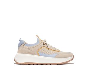 Women's Trainers FitFlop F-Mode Suede/Knit Flatform Slip-On Laced Beige 39