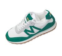 Women's trainers for leisure, sports, comfortable lace-up shoes with round toes, fashionable mesh casual shoes in quality, Green, 8.5 UK