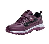 Women's Trainers for Sports Activity Non-Slip Shoes Comfortable Waterproof Laces Simple Everyday Shoes Fashionable Design for Women, Wine Red, 8.5 UK