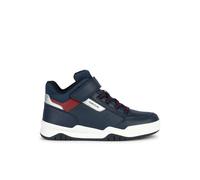 Geox J Perth Boy B Sneaker, Navy Red, 3 UK