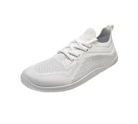 Women's Trainers - Lace Up Walking Shoes, Low Upper Mesh Breathable Mesh Upper Wide Round Toe Soft Collar Lightweight Flexible Sole for Daily, Walking, Sports and Casual Shoes, 01 White, 9.5 UK