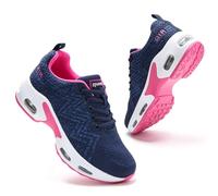 Womens Trainers Ladies Running Shoes Arch Support Memory Foam Plantar Fasciitis Orthopedic Shoes Non Slip Air Cushion Lace Up Sneakers Navy UK 7