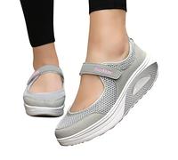 Womens Trainers Ladies Shoes Slip On Casual Air Cushion Womens Flat Mary Jane Casual Comfy Walking Trainers Mesh Ladies Shoes Platform Running Sneakers Breathable Lightweight Sport Shoes