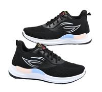 Womens Trainers - Lightweight Air Cushion Sports Casual Shoes with Arch Support, Where Comfort Meets Trend for Walking, Sports and Work (Black,3)
