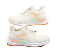 Womens Trainers - Lightweight Air Cushion Sports Casual Shoes with Arch Support, Where Comfort Meets Trend for Walking, Sports and Work (Beige,3)