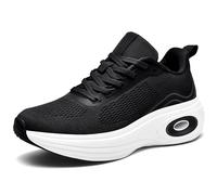 Womens Trainers Lightweight Running Shoes Ladies Mesh Breathable Cushioned Walking Sneakers for Athletic Sports Tennis Jogging Gym Outdoor,Black,9UK/42EU