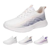 Womens Trainers Lightweight Running Walking Shoes Air Cushion,Arch Support Trainers,Casual Paneled Shoes,Comfortable Low Top Athletic Sneakers,Breathable Mesh Fashion Trainers for Outdoor White