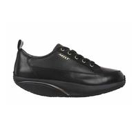 MBT-1997 OBU Women's Casual Trainers in Nappa and Granulated Leather. Physiological, Anatomic and Comfortable Footwear with Curved Sole. PU Insole with Good Cushioning and Breathability. Colour: Black