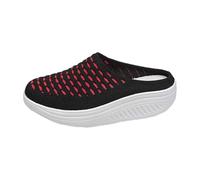 Womens Trainers,Orthopedic Shoes for Women,Summer Round Toe Wrap Toe Casual Comfortable Breathable Outer Wear Thick Bottom Half Tow Casual (Black, 6)_Lyi