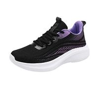 Womens Trainers Orthopedic, Womens Trainers Memory Foam, Breathable Mesh Sneakers Slip On Anti Slip Sneakers with Arch Support Wedge Shoes with Air Cushion Lightweight Walking Running Shoe Purple