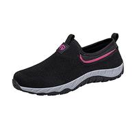 Womens Trainers Orthopedic, Womens Trainers Running Shoes, Breathable Mesh Sneakers Slip On Hand Free Sneakers with Anti Slip Soles Lightweight Walking Running Shoes with Arch Support Hot Pink