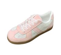 Women's Trainers, Retro Style Trainers, Tennis Skateboarding with Laces, Suede Rubber Sole, Fashionable Casual Shoes, Flat Trainers, Women's Shoes, Comfortable Shoes, Slip-On Shoes, pink, 4.5 UK