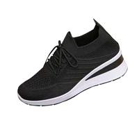 Womens Trainers Running Shoes Air Cushion Arch Support Sneakers Platform Trainers Gym Athletic Tennis Jogging Mesh Breathable Lightweight Sport Sneakers Ladies Outdoor Walking Shoes Black