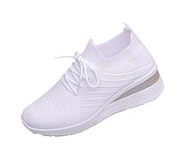 Womens Trainers Running Shoes Air Cushion Arch Support Sneakers Platform Trainers Gym Athletic Tennis Jogging Mesh Breathable Lightweight Sport Sneakers Ladies Outdoor Walking Shoes White