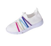 Womens Trainers Shoes Ladies Running Slip on Tennis Gym Casual Shoes Sports Running Outdoor Trainer Breathable Mesh Soft Sole Walking Sneakers Gym Fitness Jogging Walking Sneakers White