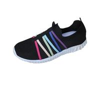 Womens Trainers Shoes Ladies Running Slip on Tennis Gym Casual Shoes Sports Running Outdoor Trainer Breathable Mesh Soft Sole Walking Sneakers Gym Fitness Jogging Walking Sneakers Black