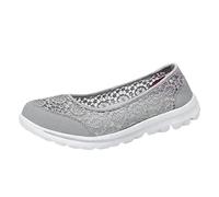 Womens Trainers, Summer Soft Relaxed Orthopedic Sneakers for Women Platform Shoes for Women Size 6 Trainers Foam Comfort Sneaker Womens Loafers Flat Feet Plantar Fasciitis Grey