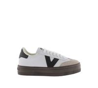 victoria Barcelona Ciclista Leather Effect Low Tennis & Platform & Split Leather Toe 1092172 for Women Blanco 38