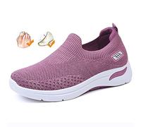 Womens Trainers Wide Orthopedic Sandals for Swollen Feet Slip on Running Walking Tennis Beach Shoes Lightweight Mesh Nursing Footwear Ladies Diabetic Slippers,Purple,40EU