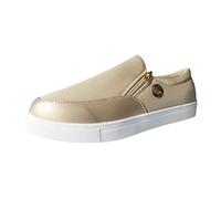 Women's trainers with zip, non-slip platform shoes, sports shoes, leisure shoes, gym shoes, spring trainers, running shoes, women's shoes, comfortable performance slip-on road running shoes, gold, 4