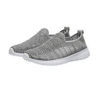 Women's trainers, women's hollow out mesh, soft, comfortable slip-on shoes, sports shoes, men's gym, orthopaedic shoes, bathing shoes, beach shoes, men's sailing shoes, water shoes, gray, 8