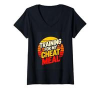 Women's Training for My Cheat Meal Funny Gym Fitness V-Neck T-Shirt