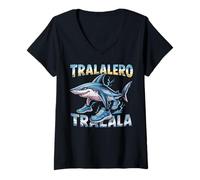 Womens Tralalero Tralala Italian Brain Rot Italian Brainrot Meme V-Neck T-Shirt