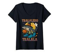 Womens Tralalero Tralala Italian Brainrot Shark Halloween for Kids V-Neck T-Shirt