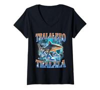 Womens tralalero tralala - Meme Brainrot Italian for Men Womens Kid V-Neck T-Shirt