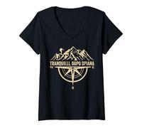 Women's Tranquilli dopo Spiana Uomini e Donne Trekking Montagna V-Neck T-Shirt