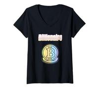 Womens Trans Pride Billionaire Bitcoin Transgender Awareness BTC V-Neck T-Shirt
