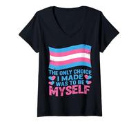 Women's Trans Pride Shirt The Only Choice I Made was Myself V-Neck T-Shirt