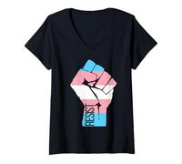Womens Trans Resist T Shirt Gay Lesbian Bi Pride LGBT Symbols Flag V-Neck T-Shirt