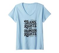 Womens Trans Rights are Human Rights - Bold Hand-Drawn Typography V-Neck T-Shirt