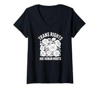 Women's Trans Rights are Human Rights Floral LGBTQ Pride V-Neck T-Shirt