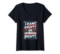 Womens Trans Rights are Human Rights - Pride LGBT Ally Pride V-Neck T-Shirt