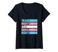 Womens Trans Rights Are Human Rights Pride Month Gift Transgender V-Neck T-Shirt