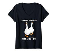 Women's Trans Rights Or I Bites V-Neck T-Shirt