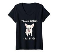 Women's Trans Rights Or I Bites V-Neck T-Shirt