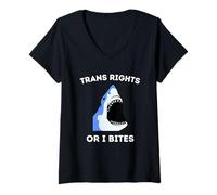 Women's Trans Rights Or I Bites V-Neck T-Shirt